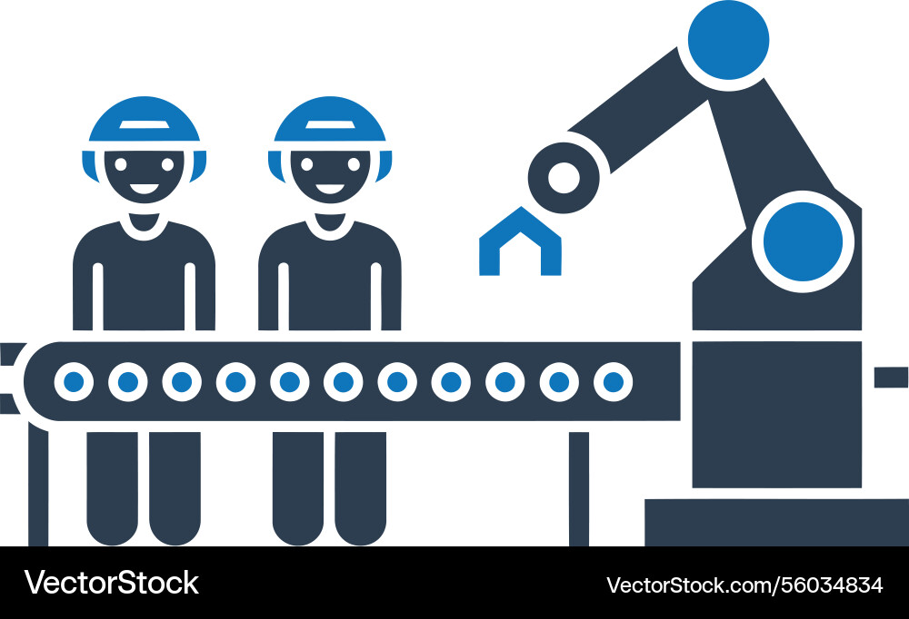 Factory worker robot icon Vector Image