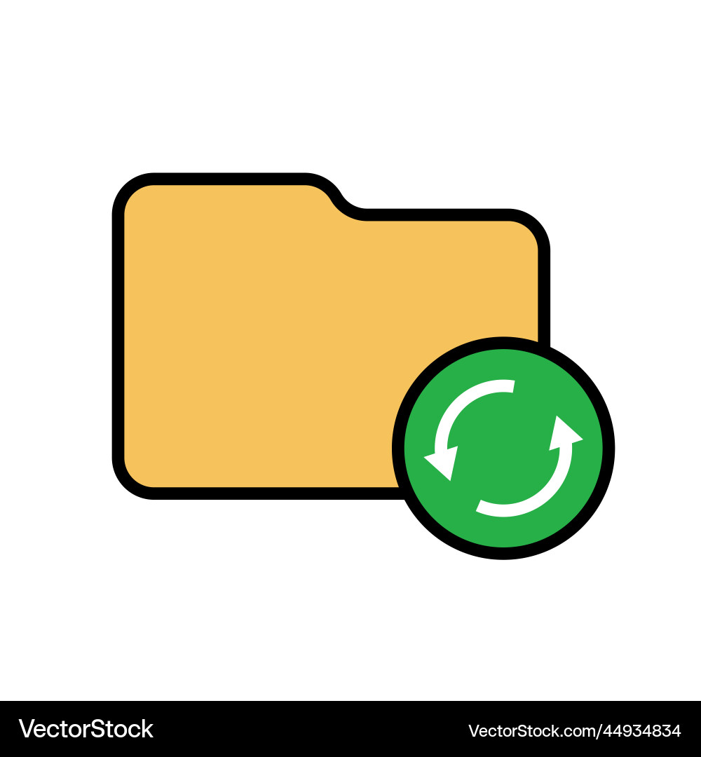 Folder synchronization icon or update and backup vector image