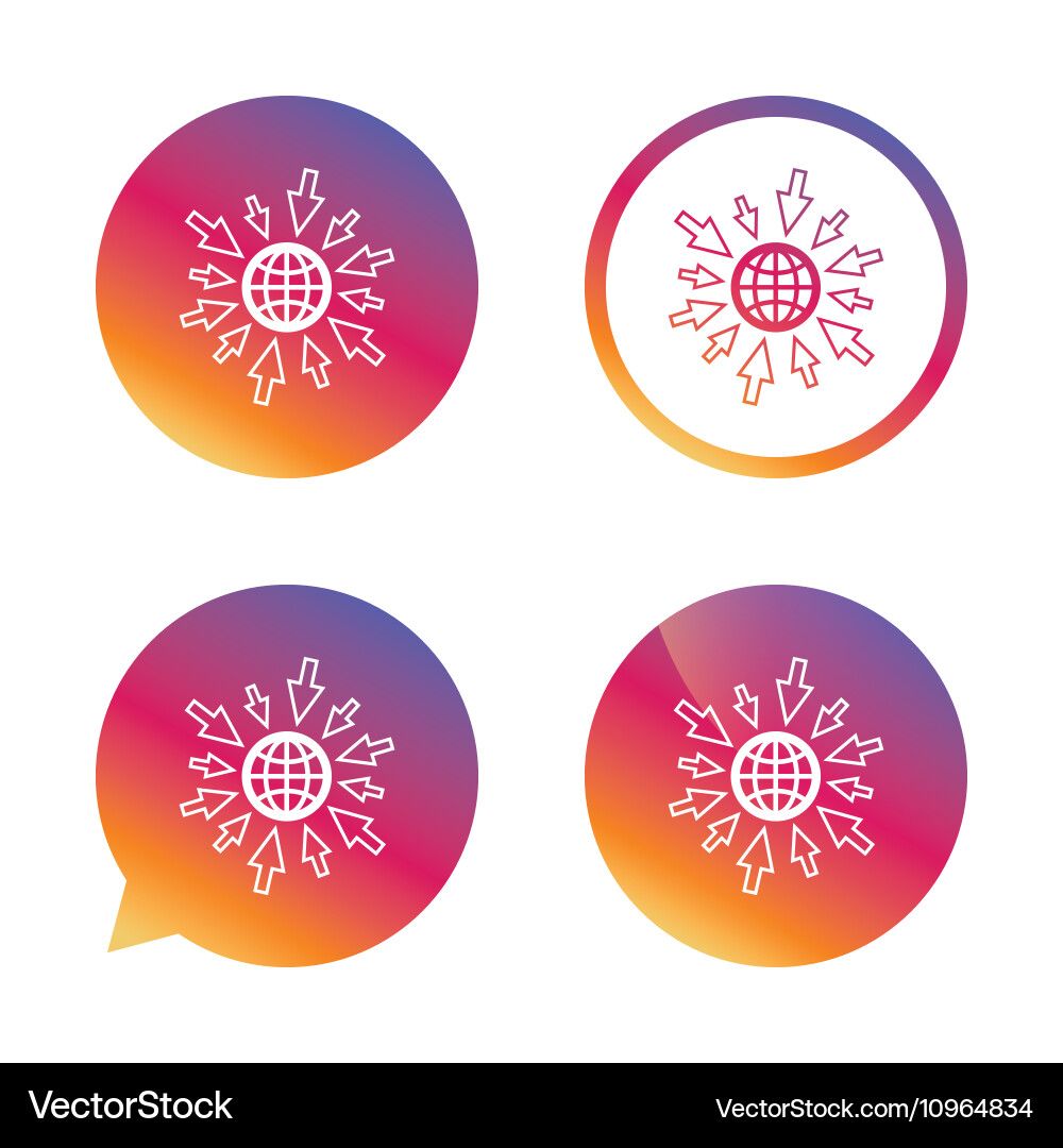 Go to web icon globe with mouse cursors vector image