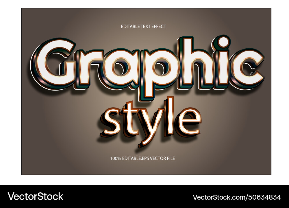 Graphic style editable text effect 3d emboss vector image
