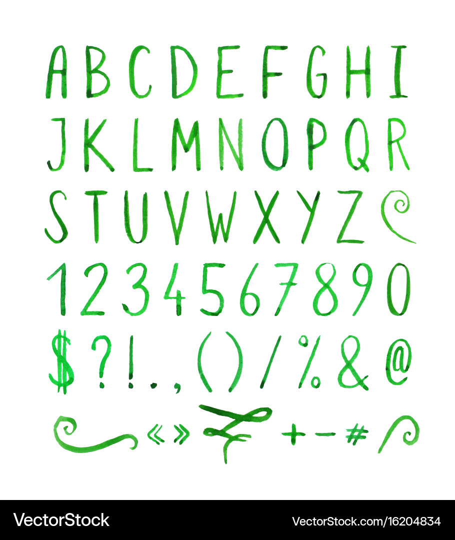 Handwritten Punctuation Font vector image