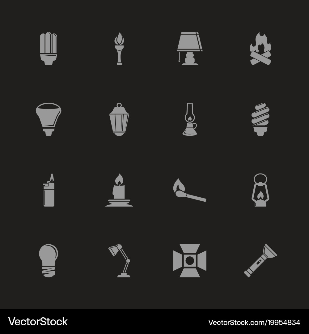 Light source - flat icons vector image