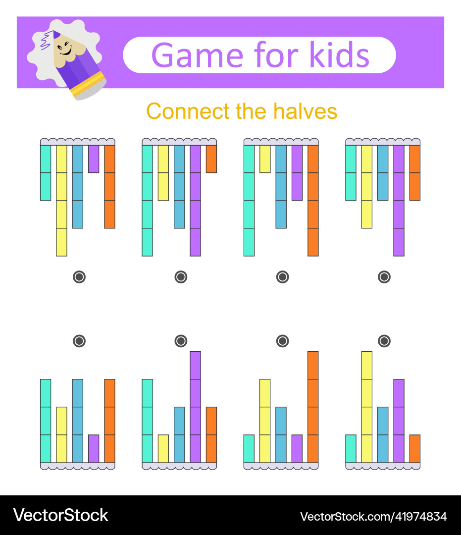 Logic game attention tasks for children vector image