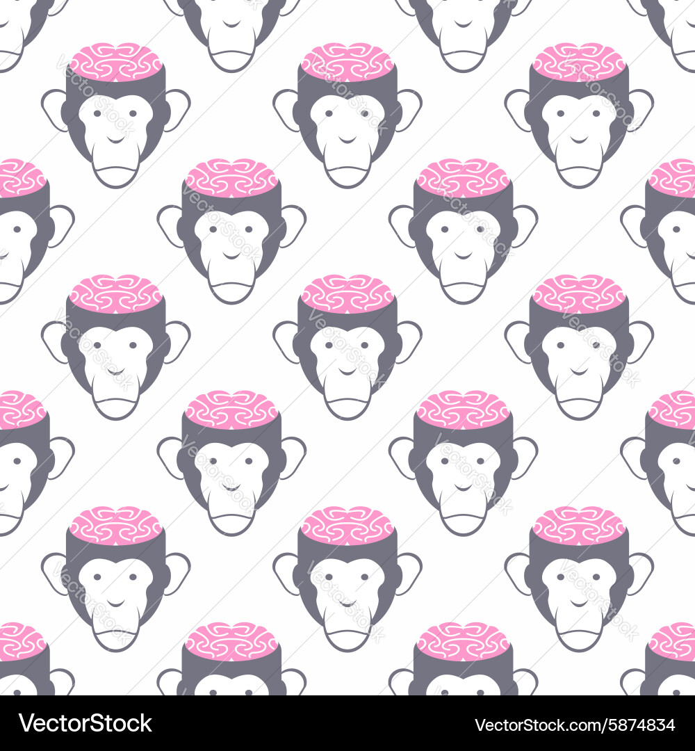 Monkey brains seamless background pattern vector image