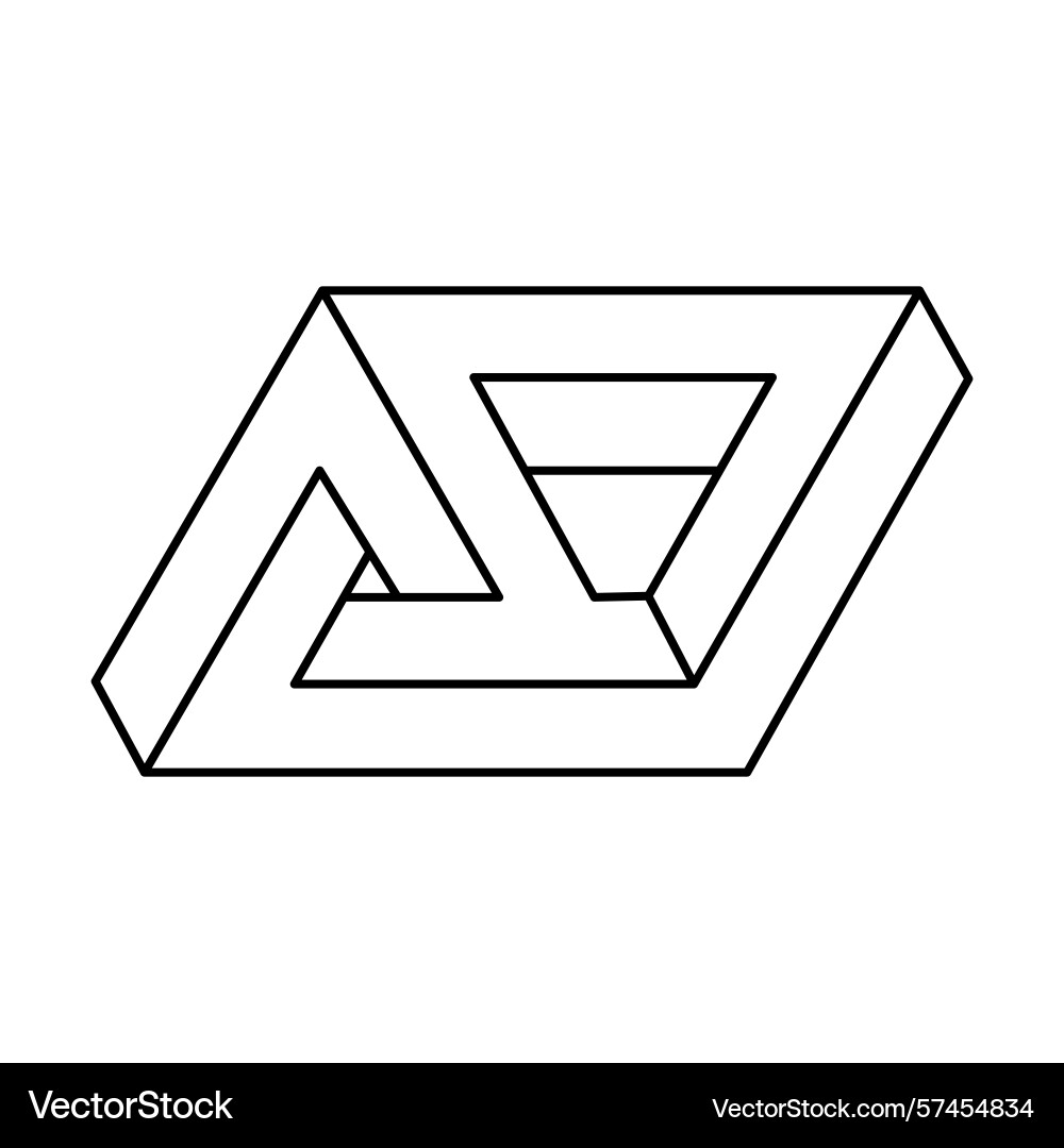 Optical illusion shape unreal geometric object Vector Image