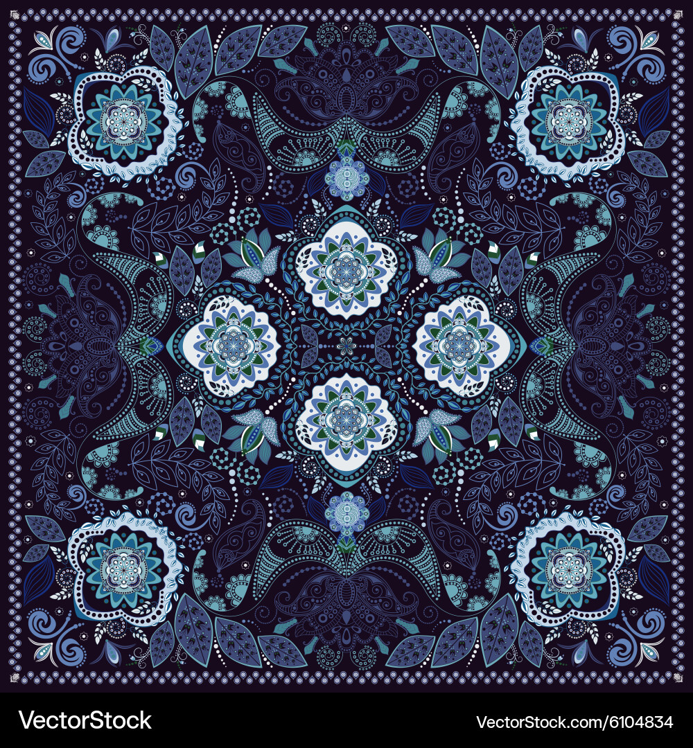 Ornate Paisley Textile Pattern Vector Image