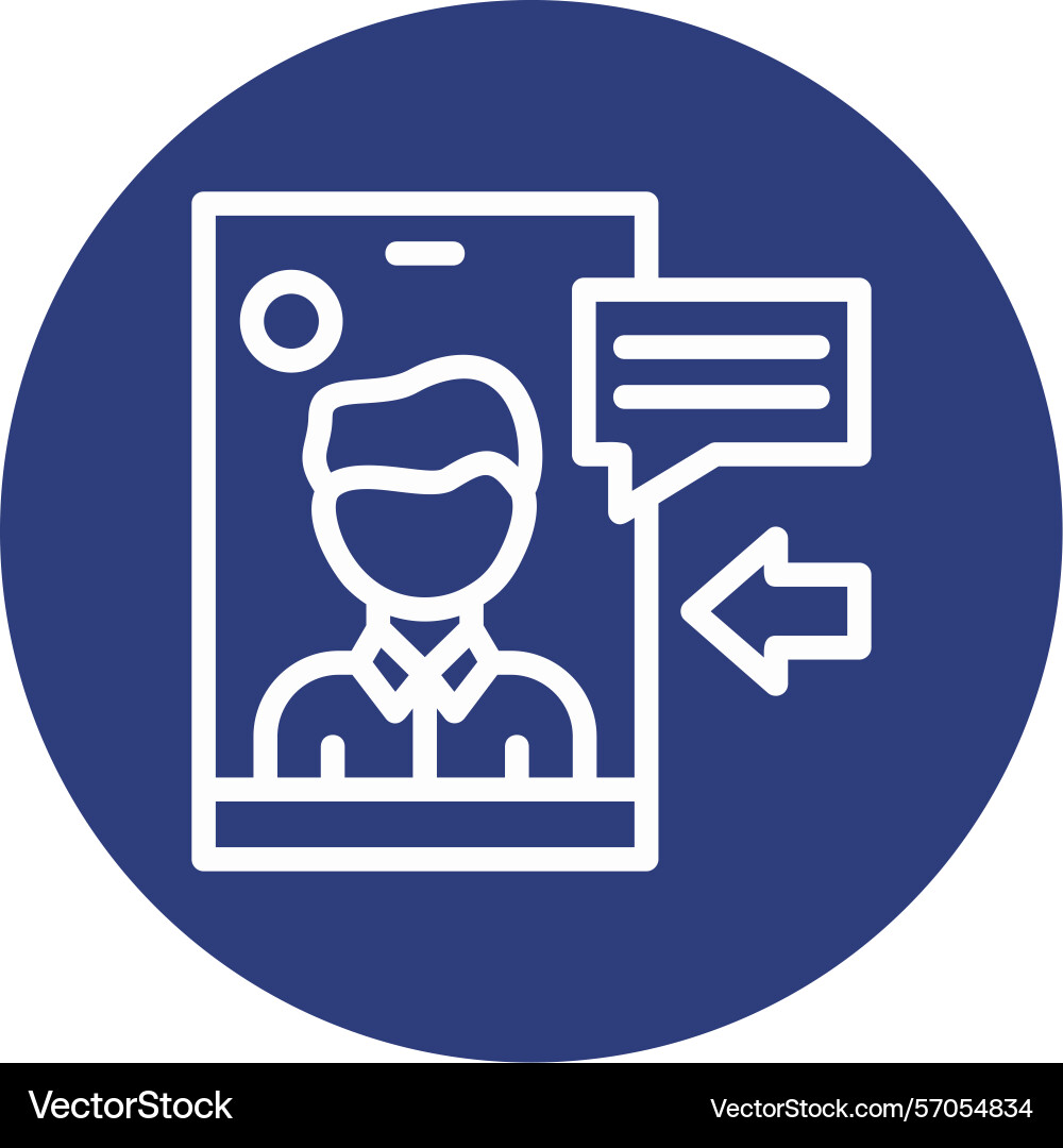 Phone interview line circle style icon design vector image