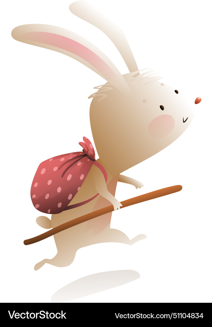 Rabbit or bunny traveler backpack adventures Rabbit or bunny traveler backpack adventures vector image