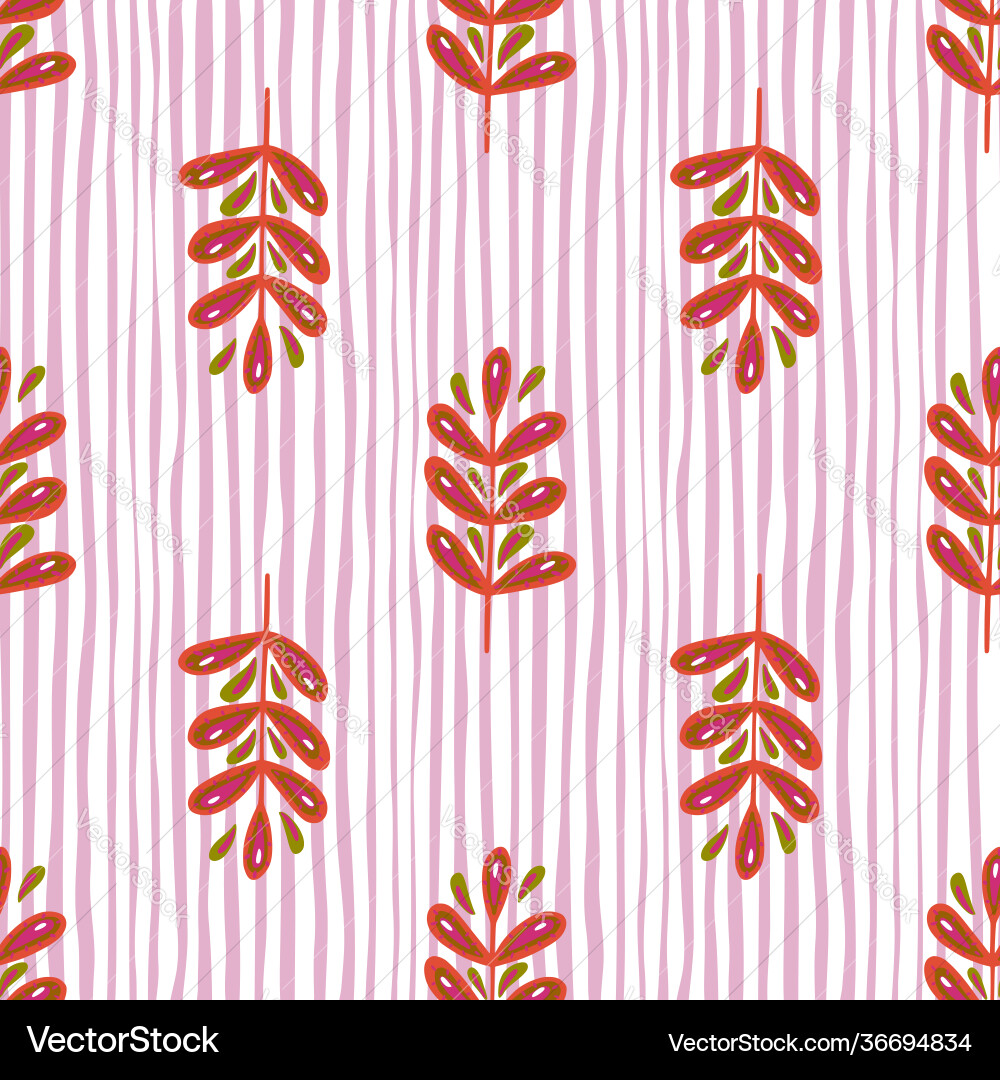 Seamless pattern with doodlegeometric leaf Vector Image