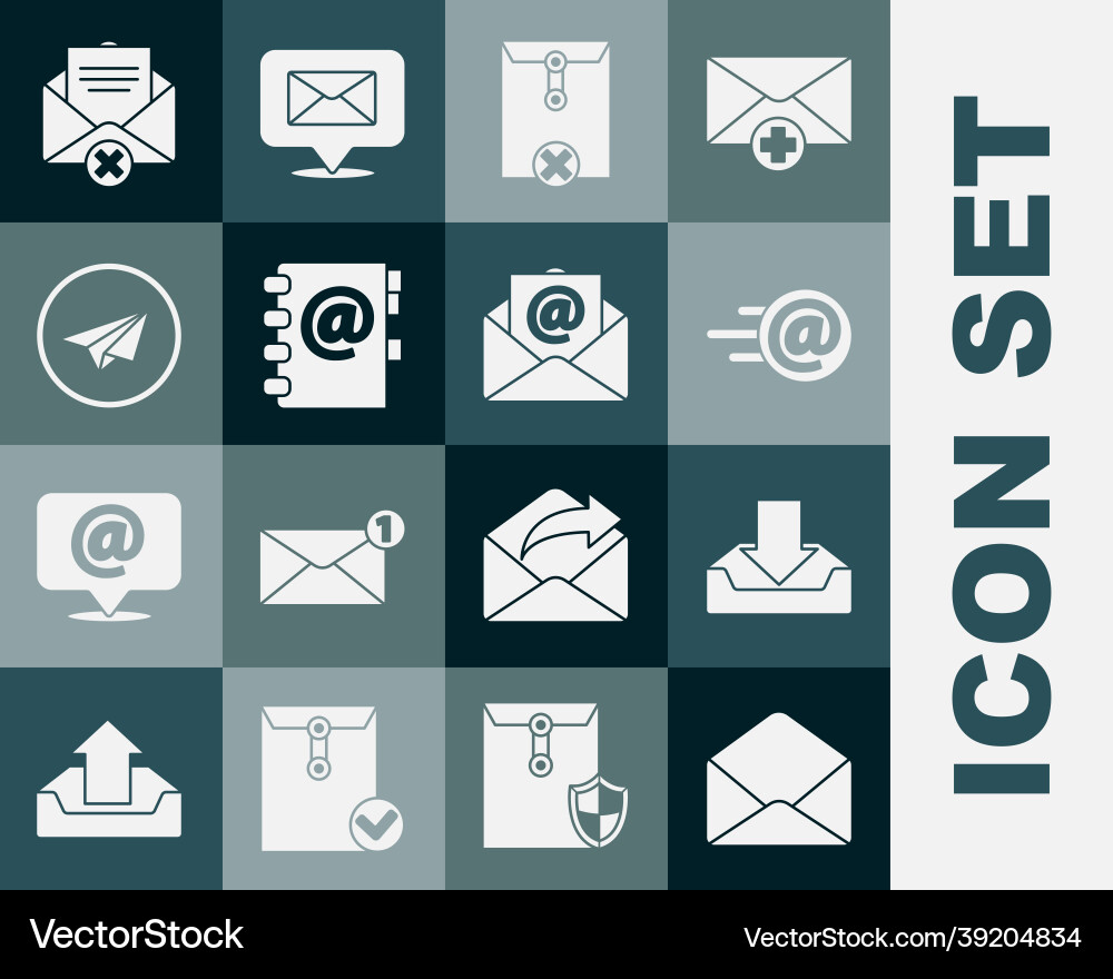Set envelope download inbox mail and e-mail Set envelope download inbox mail and e-mail vector image