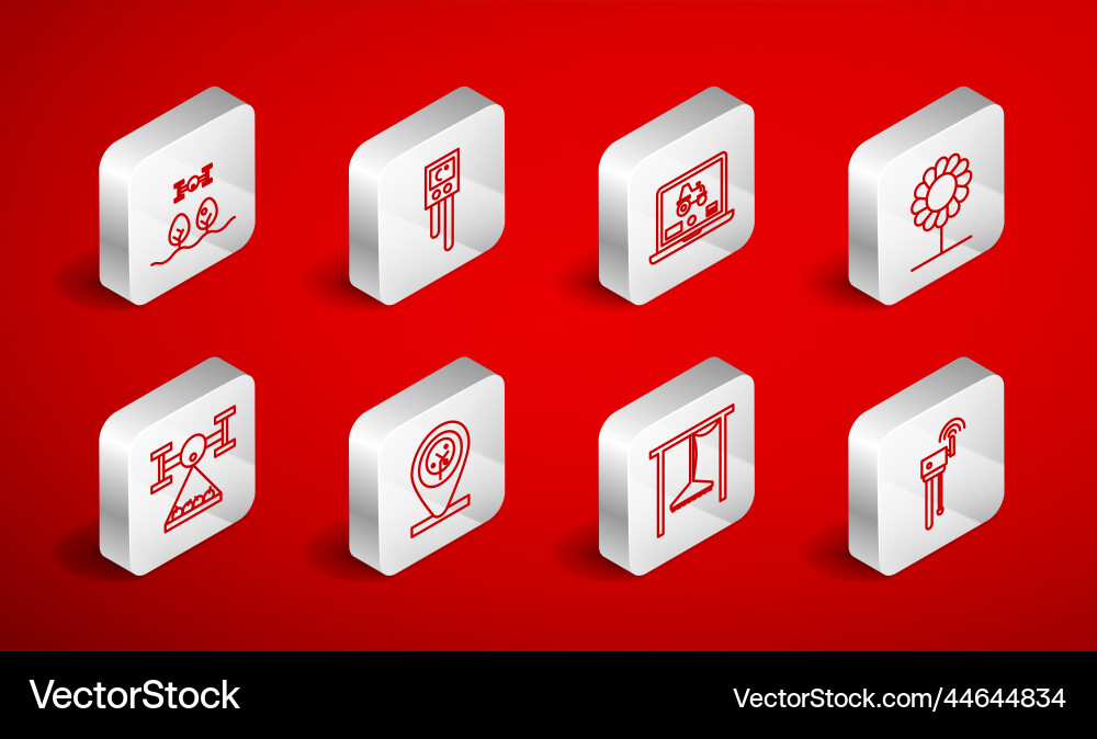 Set line router and wi-fi signal temperature vector image