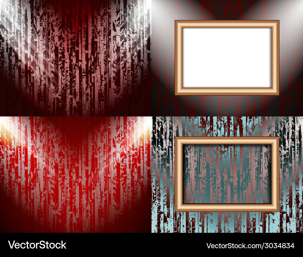 Set of background with frames and spotlights Vector Image
