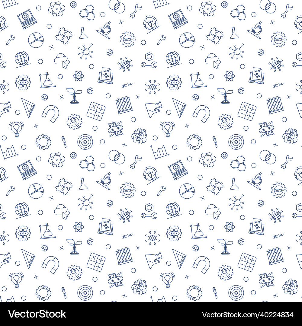 STEM Science Pattern - Minimal vector image