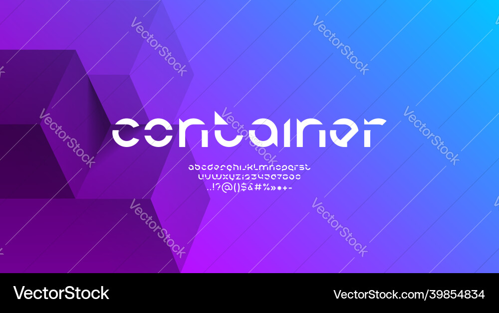 Technical rounded font modern hi tech alphabet Technical rounded font modern hi tech alphabet vector image
