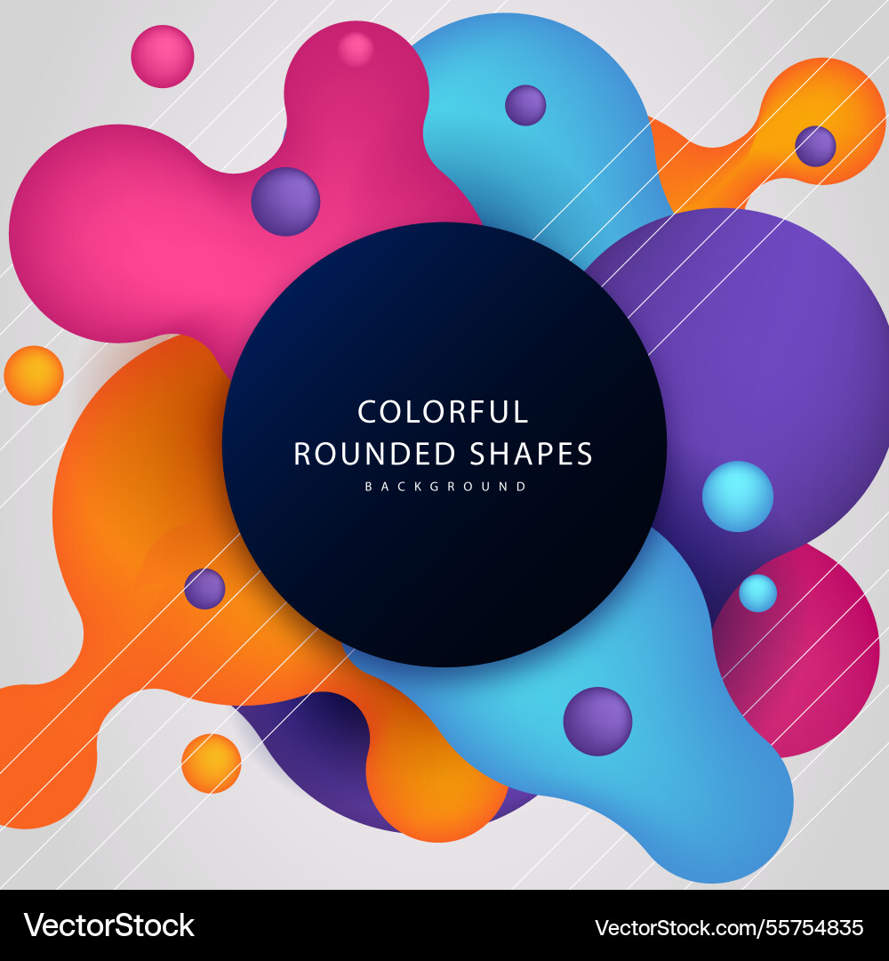 Abstract background with colorful rounded shapes vector image