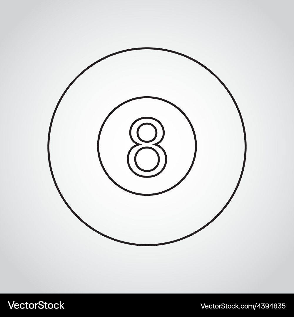 Billiard ball eight Royalty Free Vector Image - VectorStock