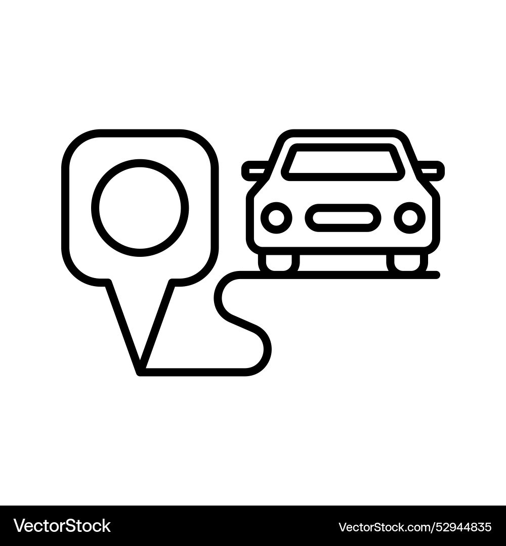 Car in map pointer pictogram taxi sharing vector image