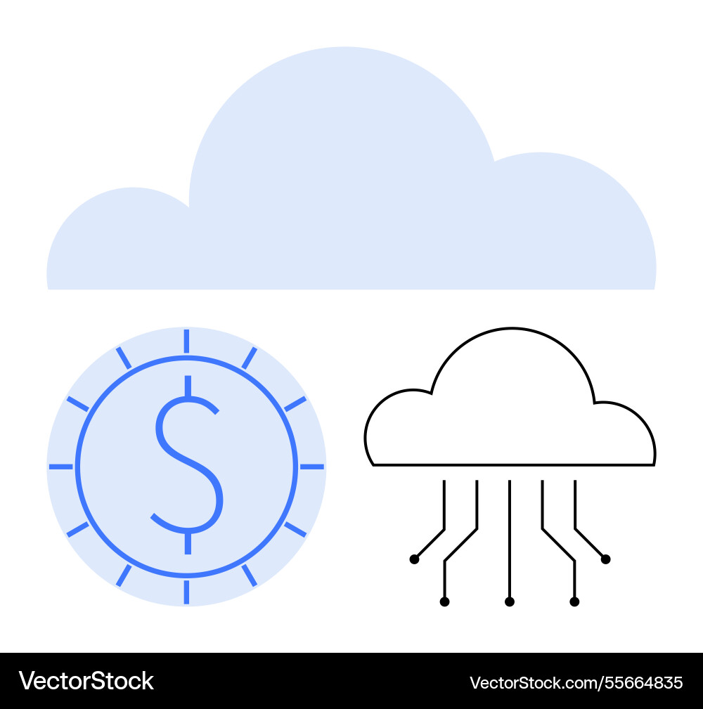 Cloud computing with digital currency Cloud computing with digital currency Vector Image