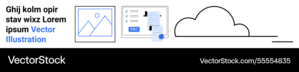 Cloud data storage concept with ui design vector image