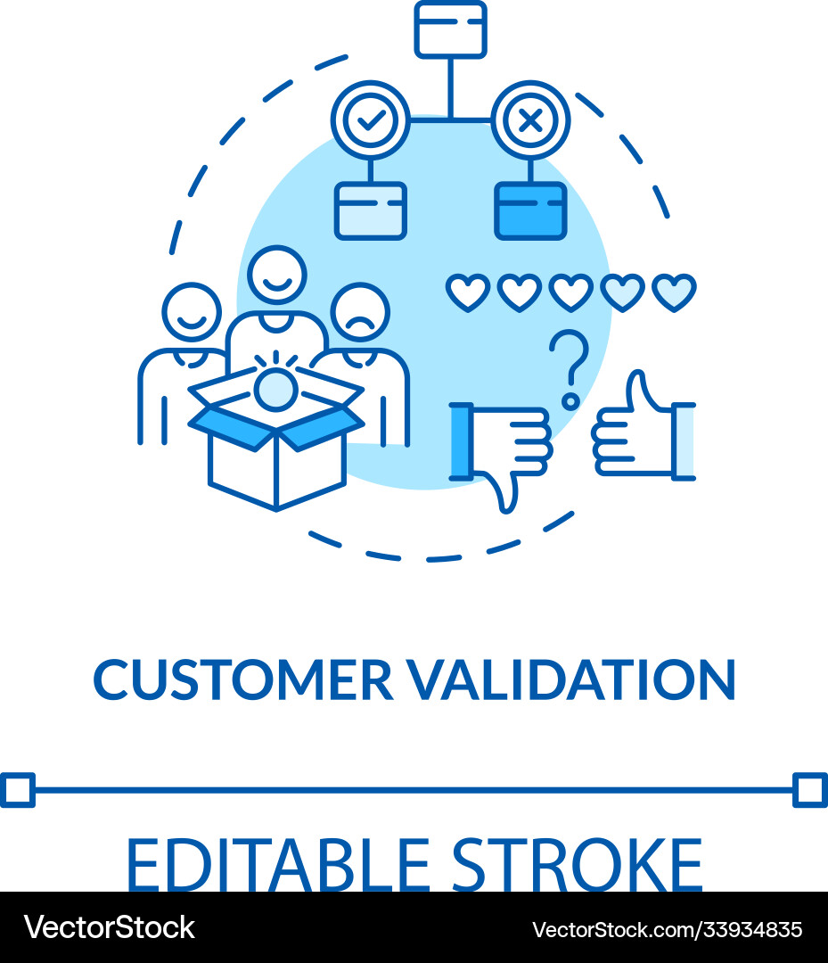 Customer validation concept icon Royalty Free Vector Image