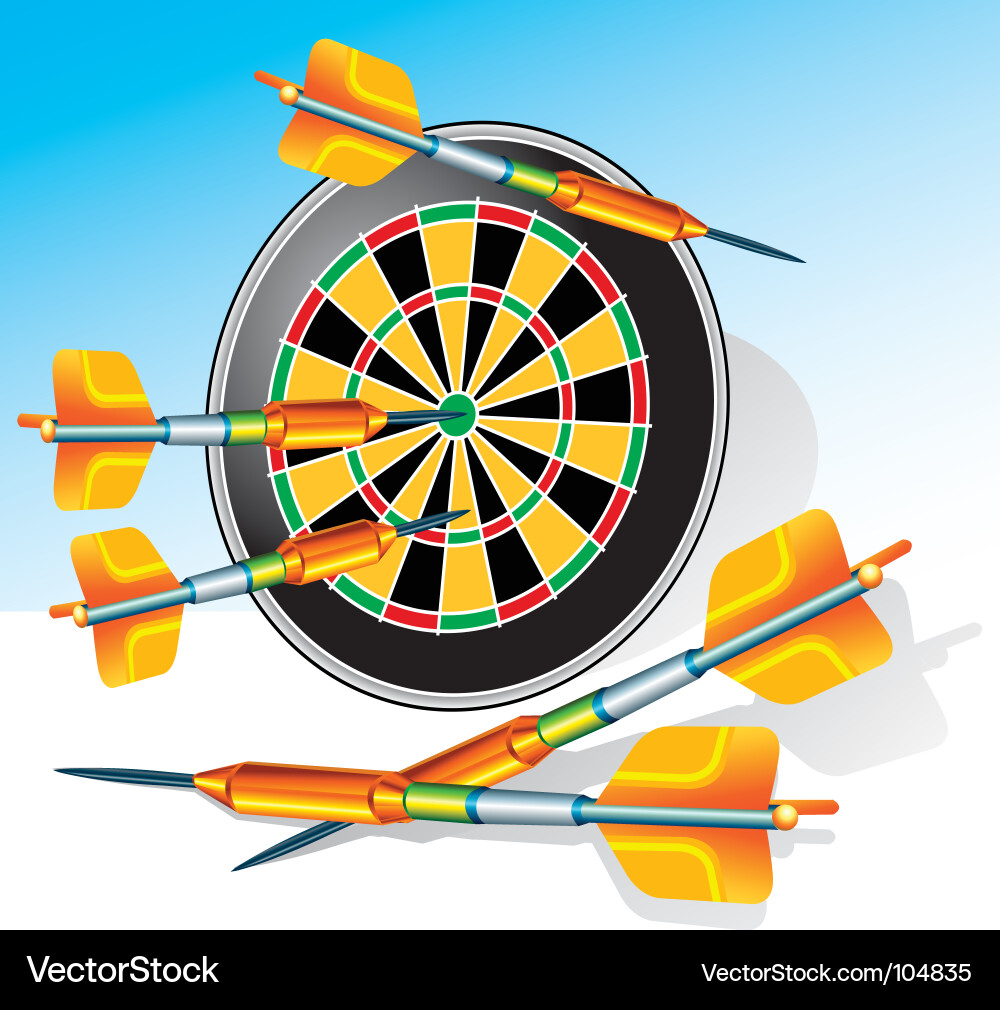 Dartboard with Darts vector image