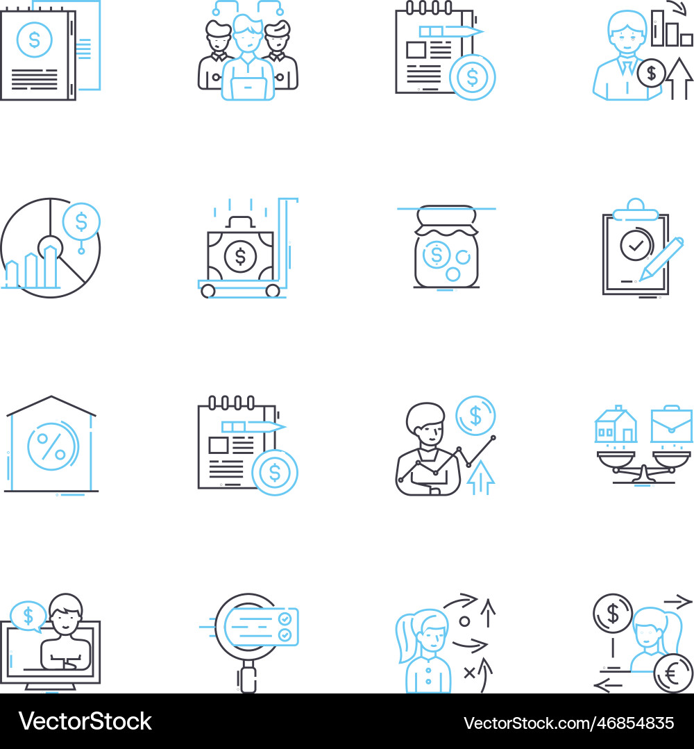 Data development linear icons set analytics vector image
