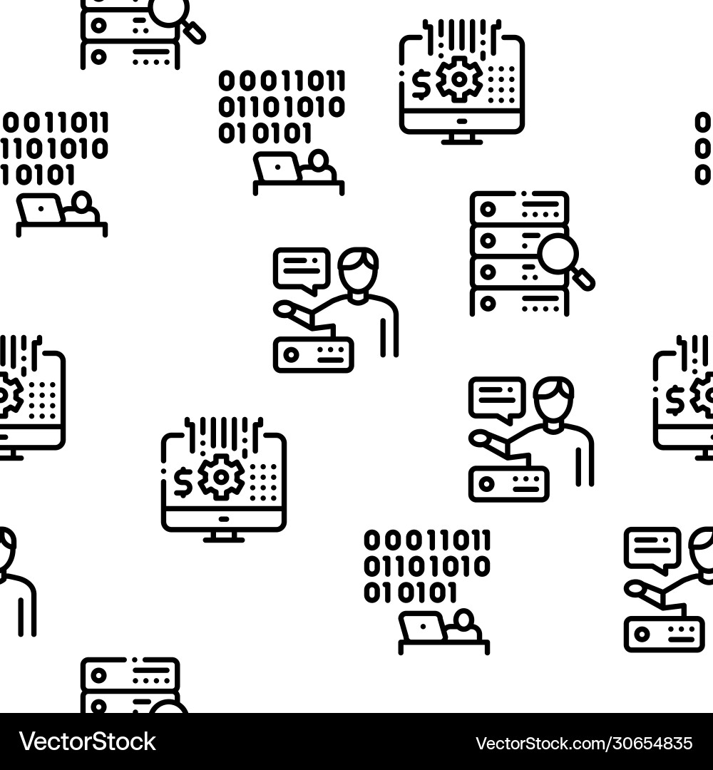 Data scientist worker seamless pattern Vector Image