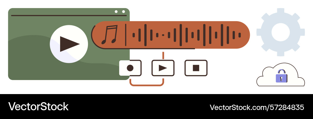 Digital audio and video player interface Digital audio and video player interface vector image