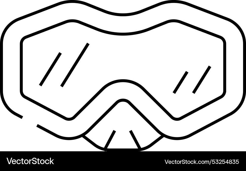 Diving mask line icon Royalty Free Vector Image
