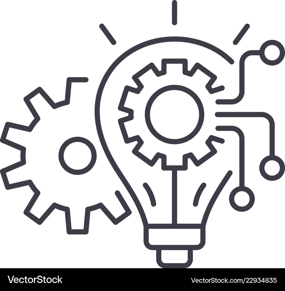 Engineering system line icon concept Engineering system line icon concept vector image
