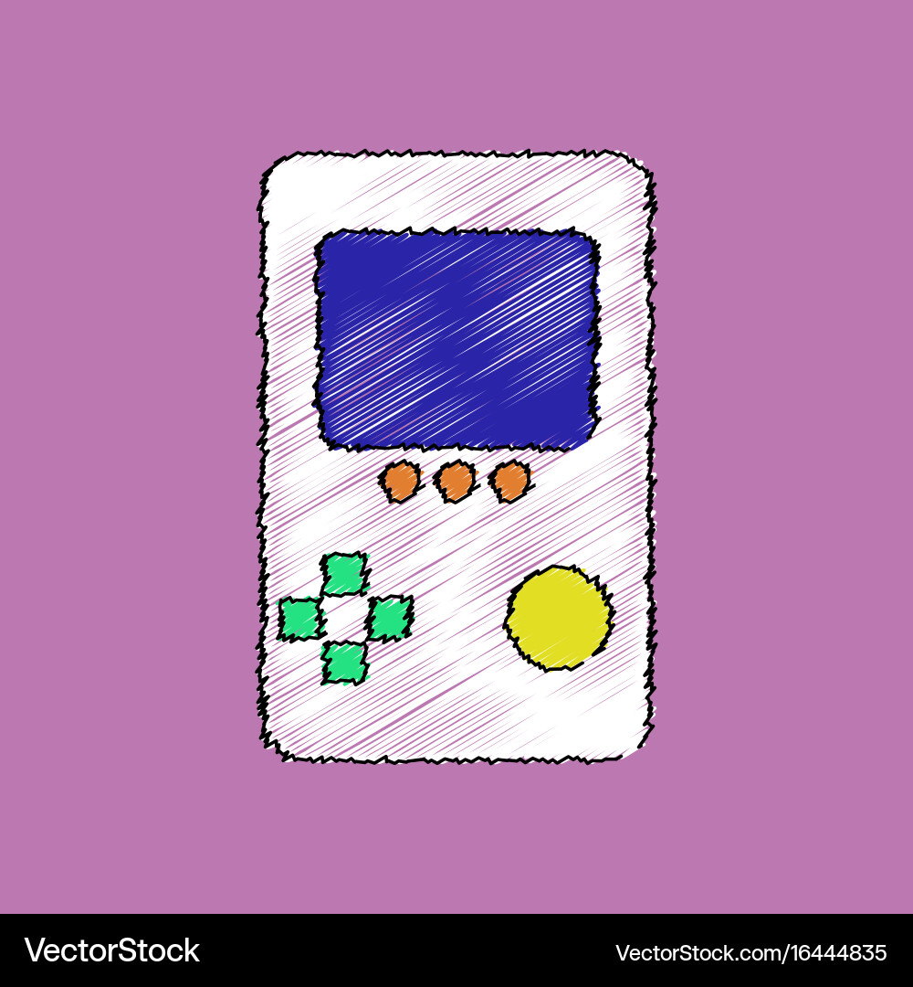Flat shading style icon tetris portable game vector image