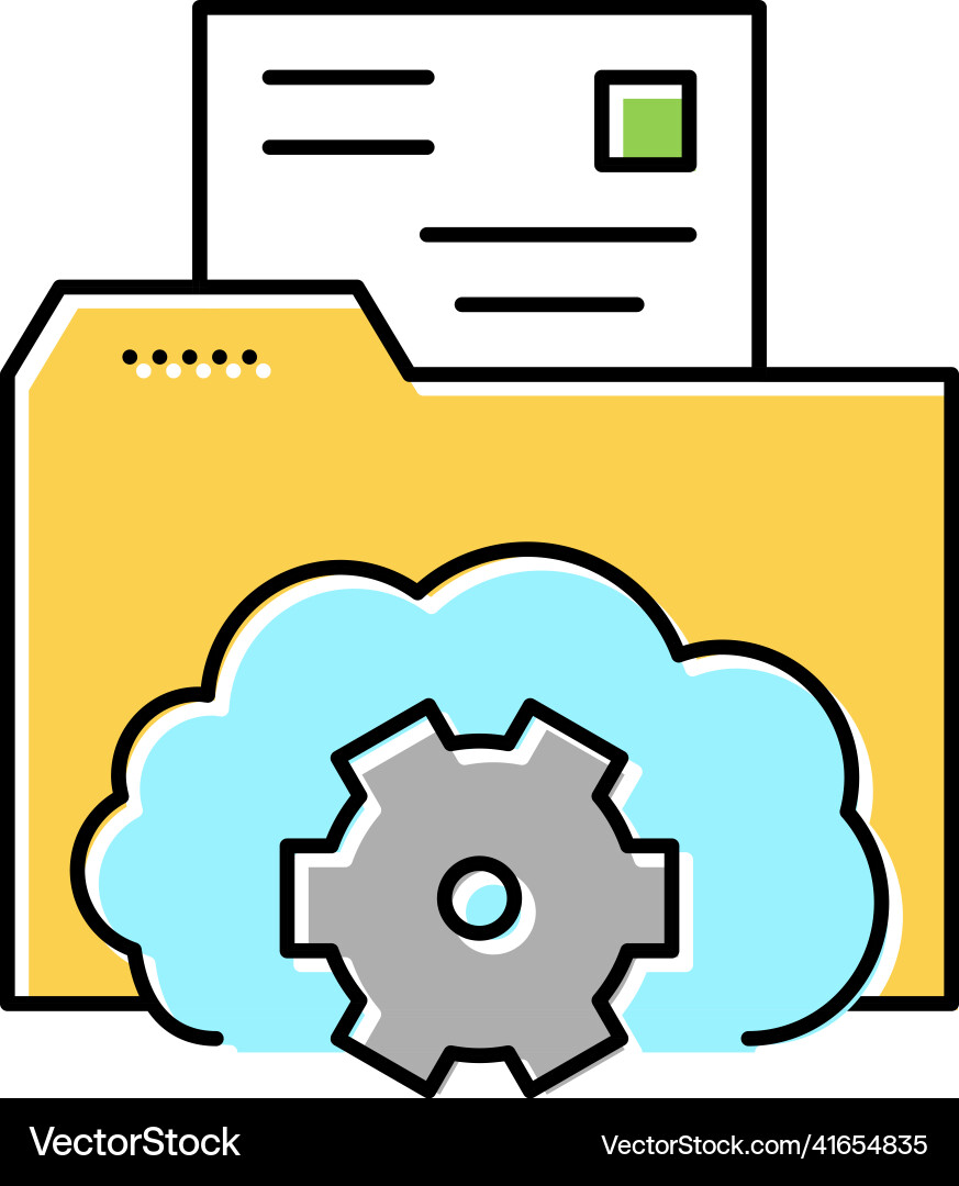 Folder file storage work color icon vector image