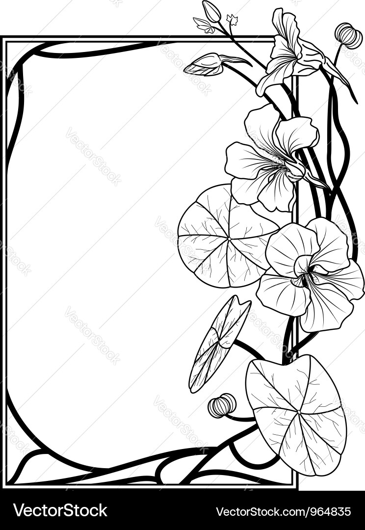 Art Nouveau Nasturtium Vector Images (30)