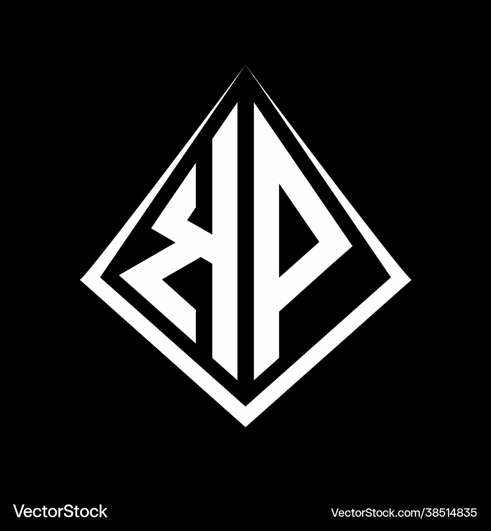 Kp logo letters monogram with prisma shape design Vector Image