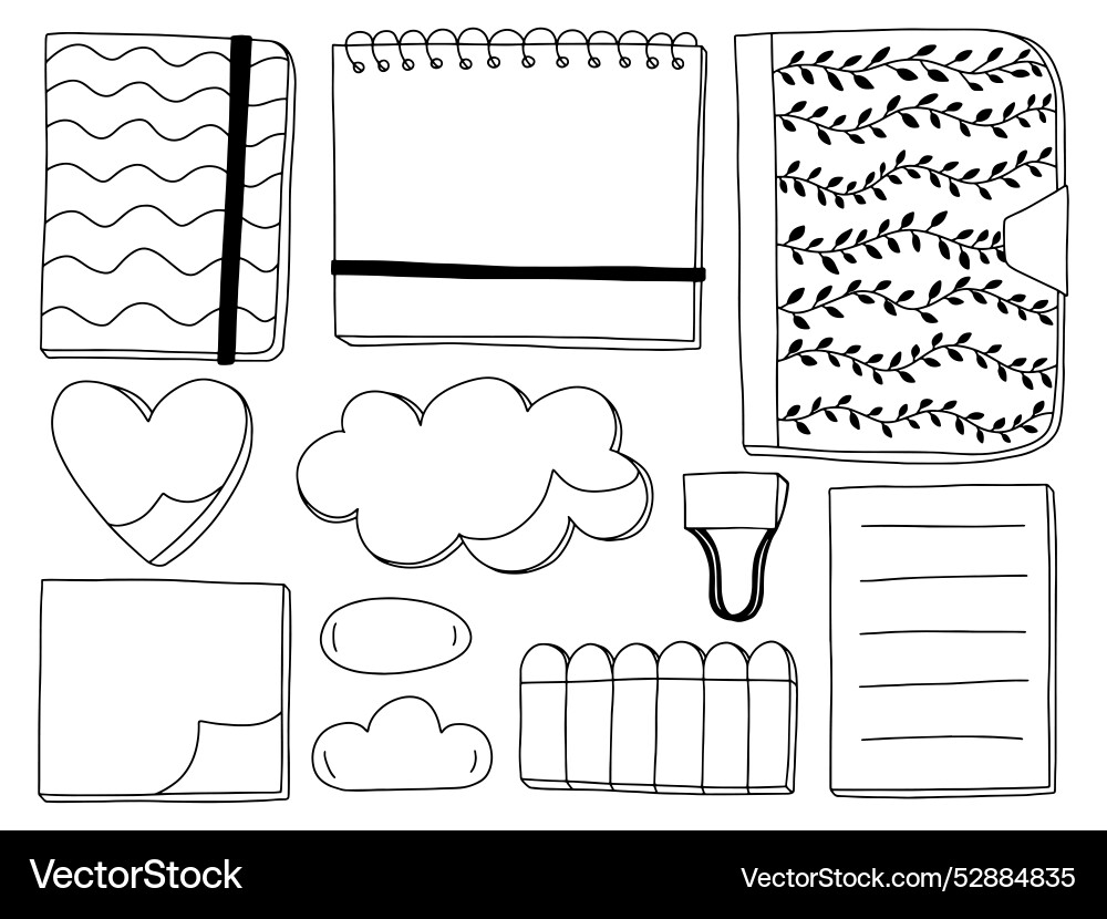 Notebook memo and reminder stickers Vector Image