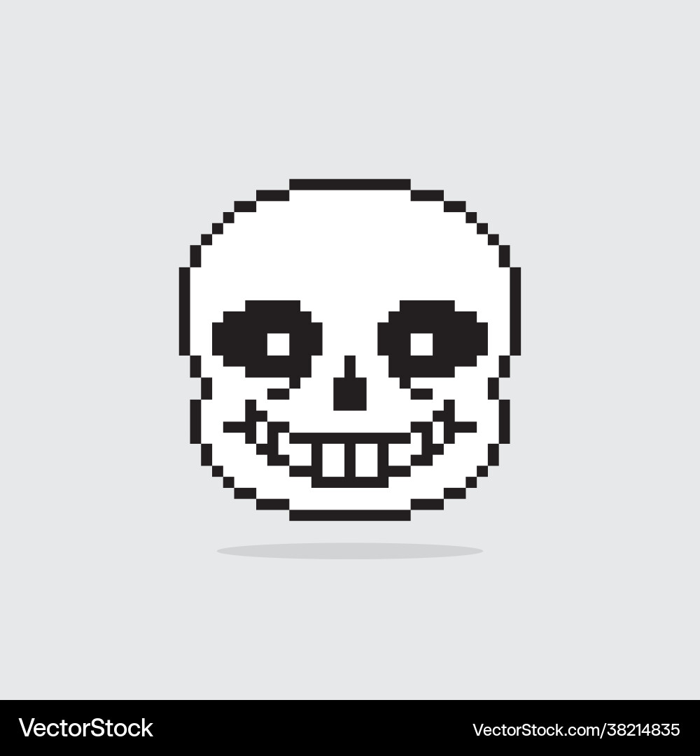 Pixel skull images for 8 bit game assets Pixel skull images for 8 bit game assets vector image