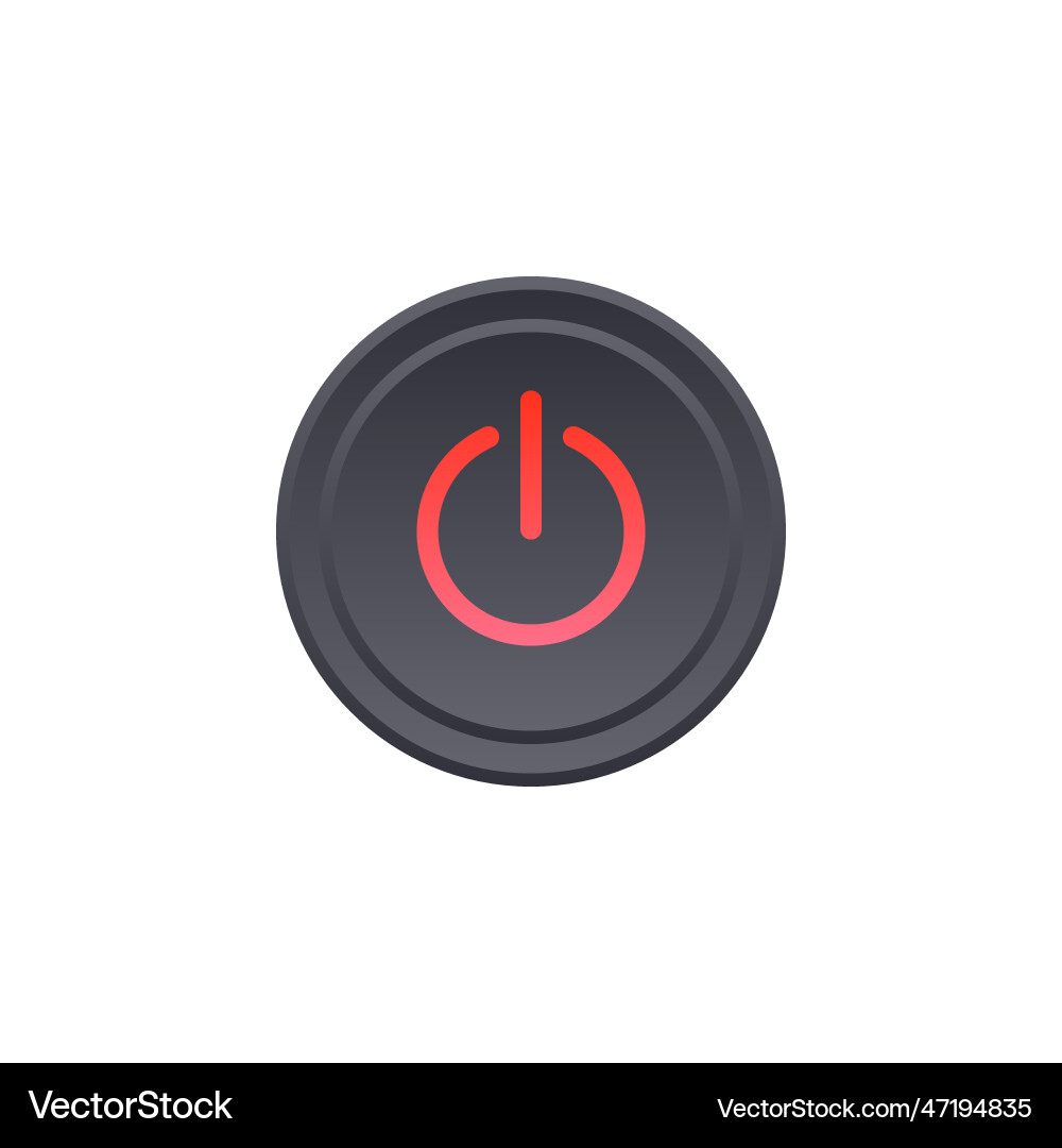 Power button front device panel icon vector image