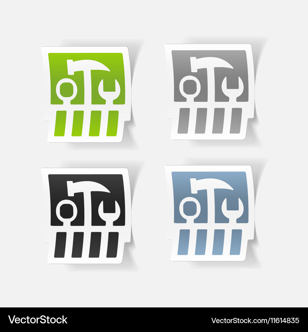 Realistic design element set of tools Vector Image