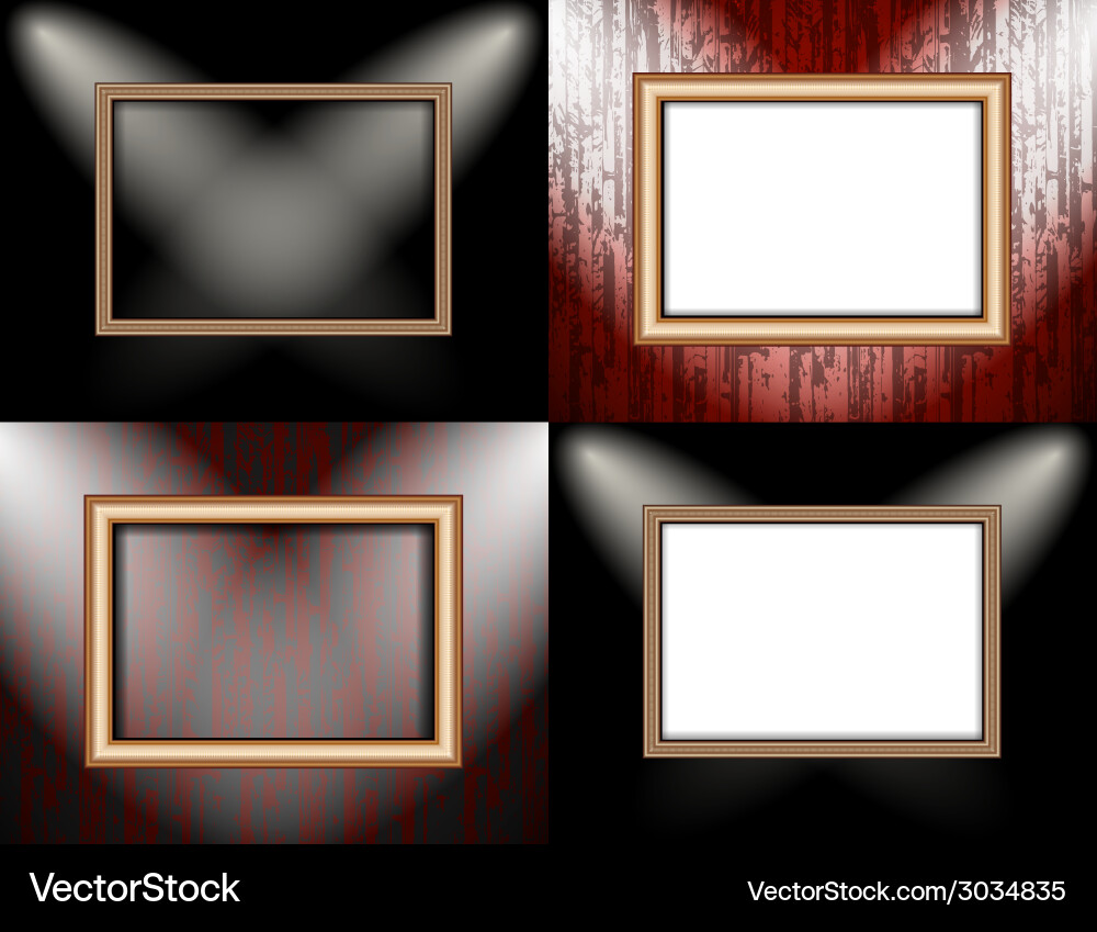 Set of background with frames and spotlights Vector Image