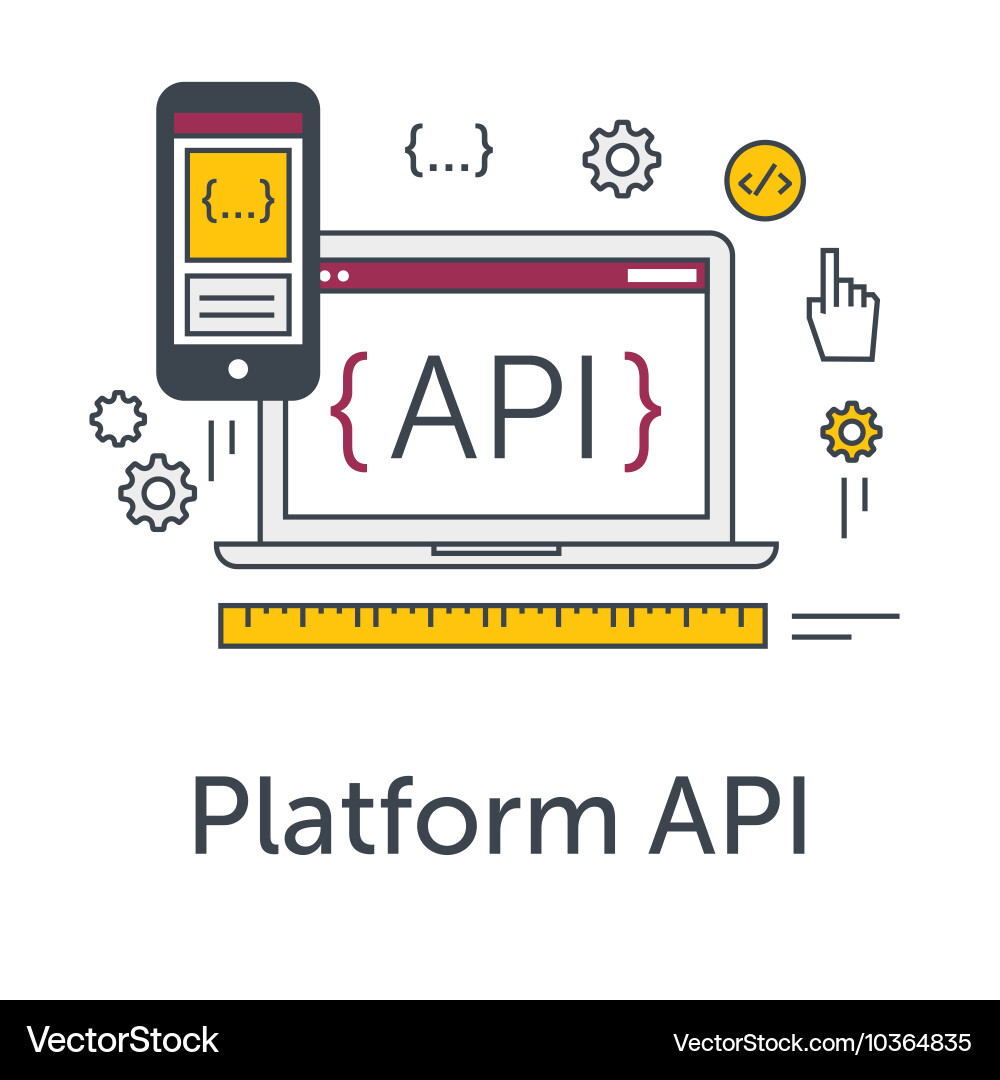 Software Development API Concept Banner vector image