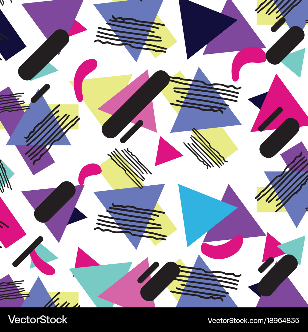 Triangle with abstract figures style background vector image