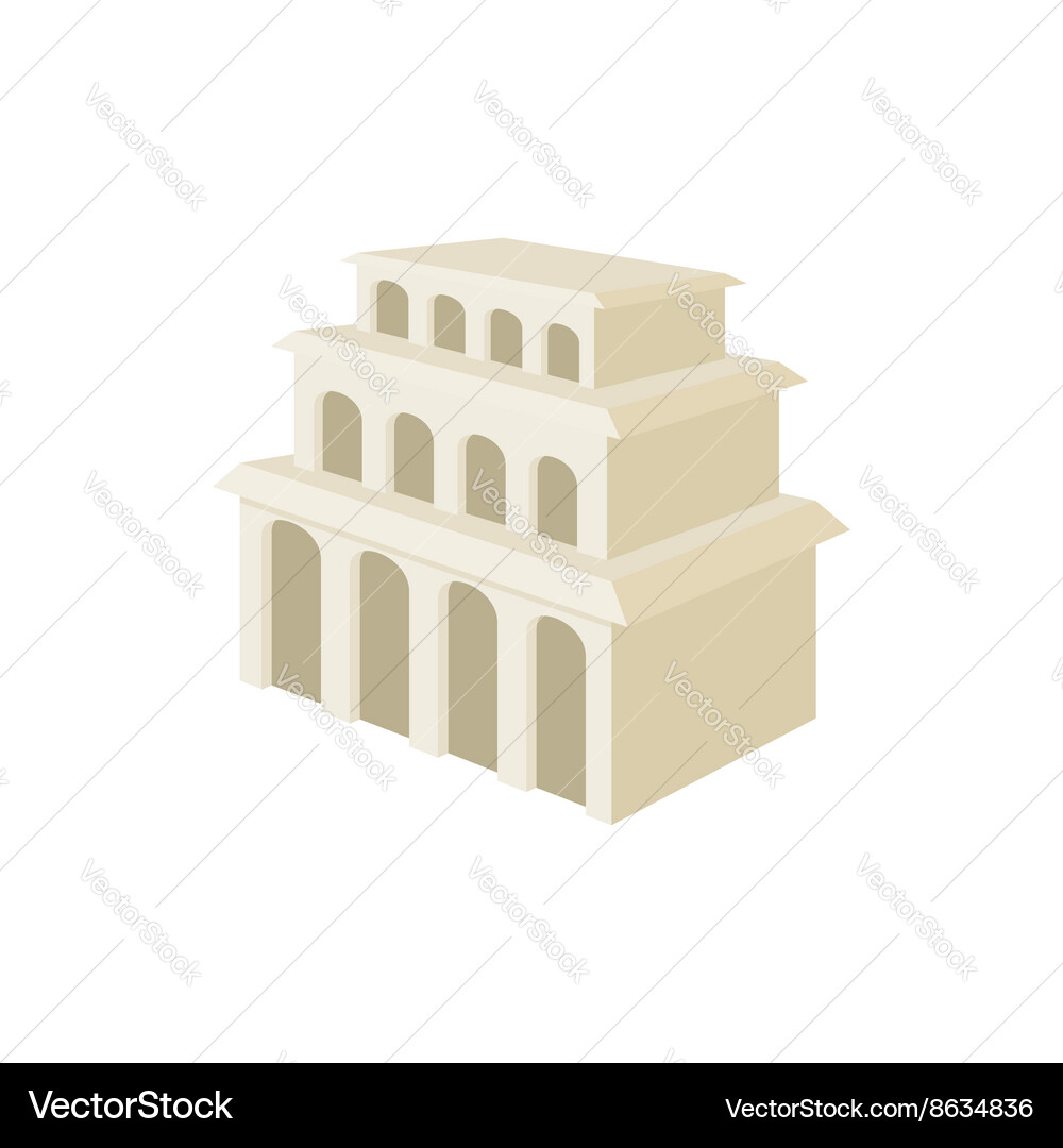 Building with arches and high windows icon vector image