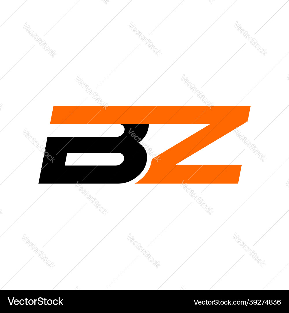 Bz Text Logo Design Bz Text Logo Design vektorbild