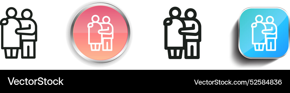 Carer icon thin linear regular and button style Carer icon thin linear regular and button style Vector Image