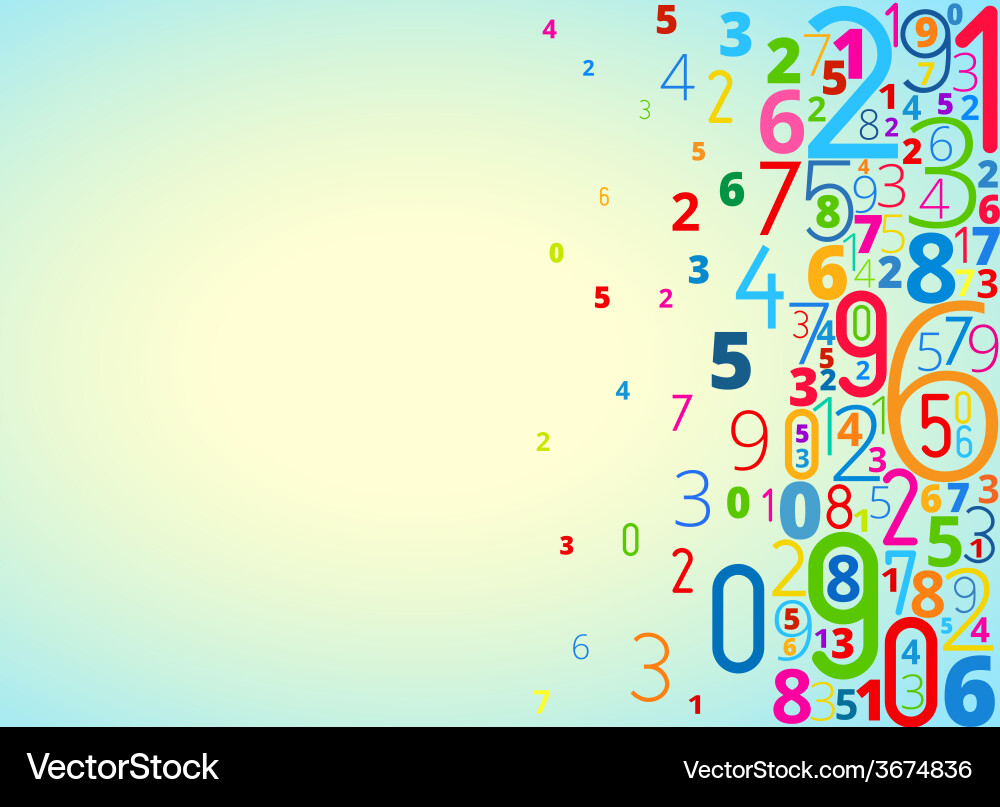 Colorful Number Background vector image