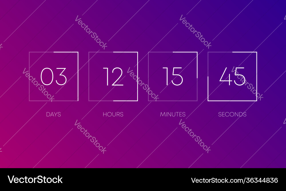 Countdown clock on orange gradient background Countdown clock on orange gradient background vector image