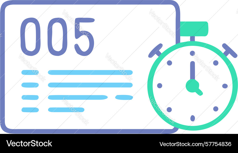 Dokument-Timer-Symbol nummeriert Prozess Countdown vektorbild