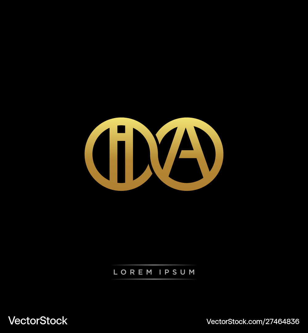 Ia initial letter linked circle capital monogram vector image