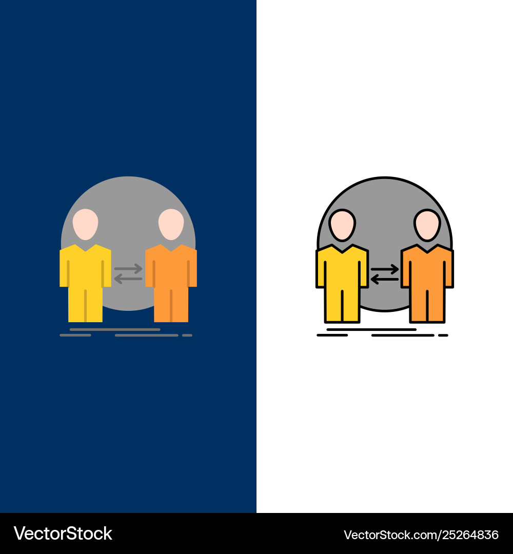 Man Klon Benutzeridentität doppelte Icons flach Man Klon Benutzeridentität doppelte Icons flach Vektorbild