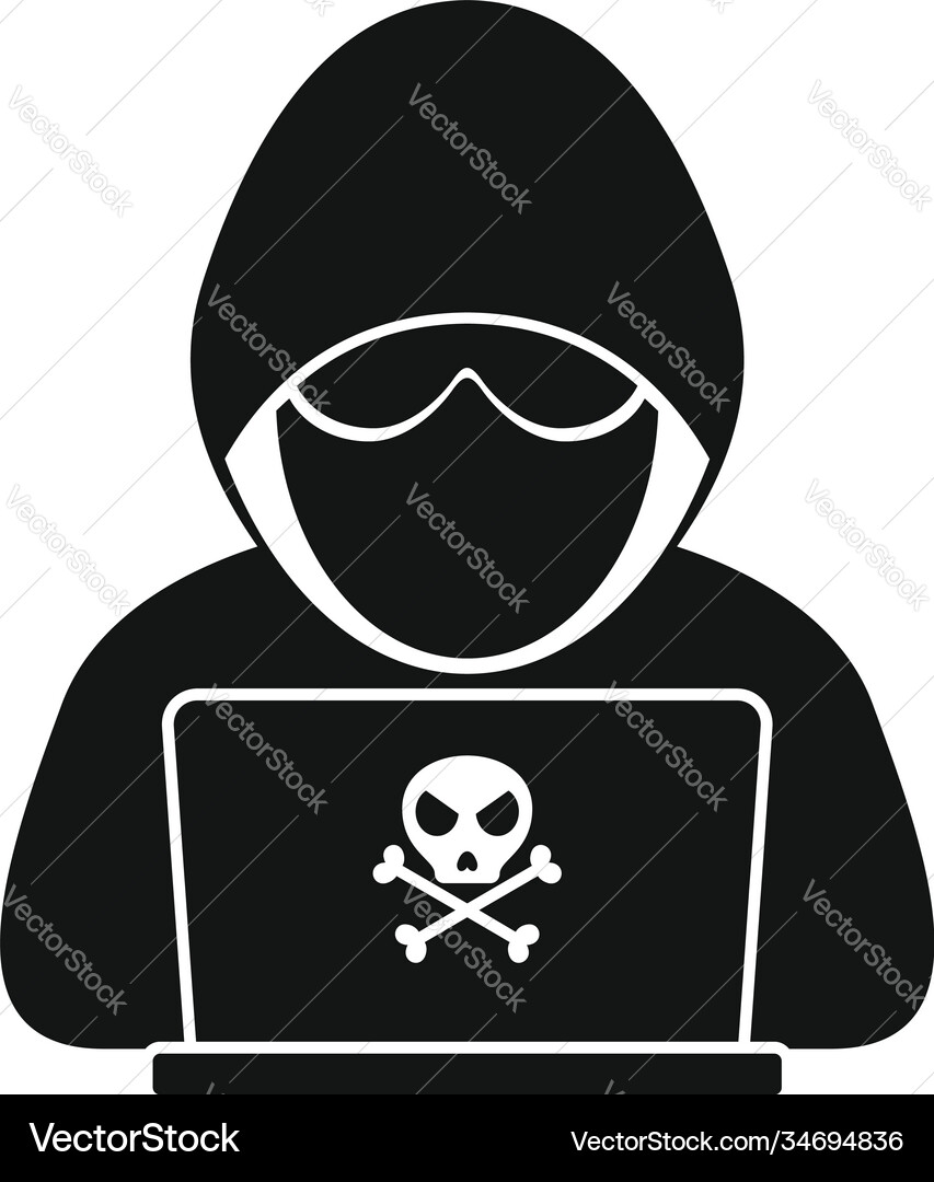 Modern hacker icon simple style vector image
